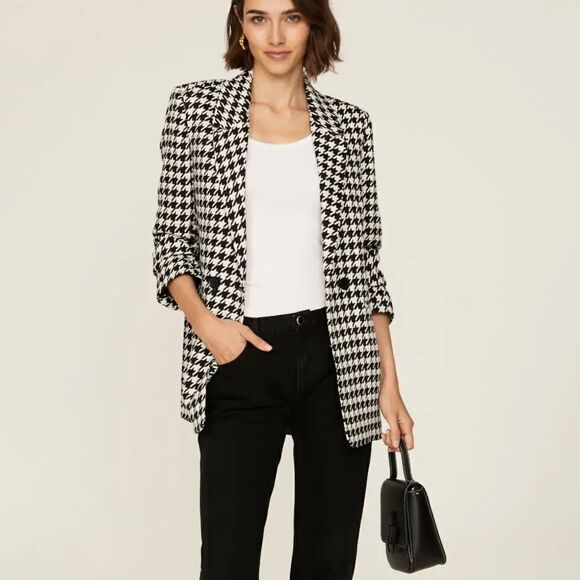 Anine Bing Madeleine Houndstooth Blazer - Picture 2 of 10